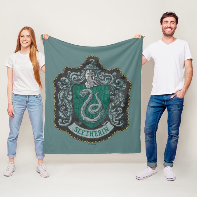 Harry Potter | Retro Mighty Slytherin Crest Fleece Blanket (In Situ)