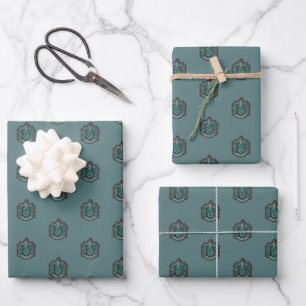 Harry Potter   Retro Mighty Slytherin Crest Wrapping Paper Sheet