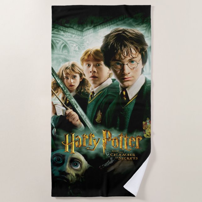 Harry Potter Ron Hermione Dobby Group Shot Beach Towel (Front)