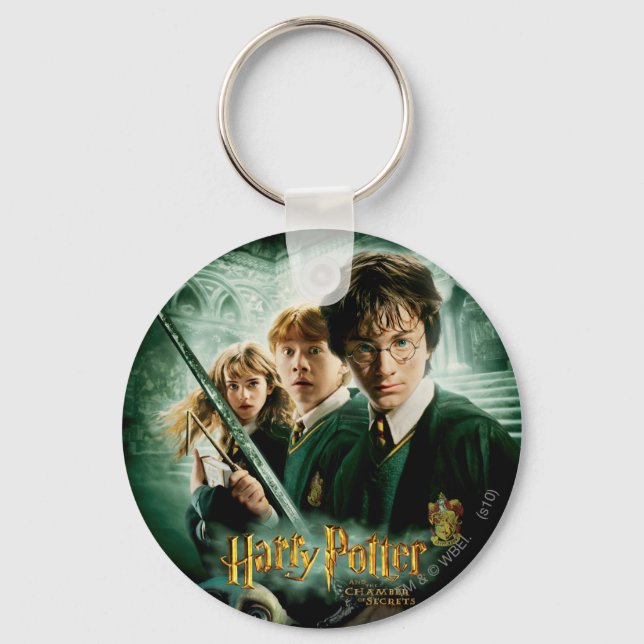 Harry Potter Ron Hermione Dobby Group Shot Key Ring (Front)