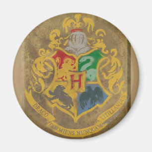 Harry Potter   Rustic Hogwarts Crest Magnet