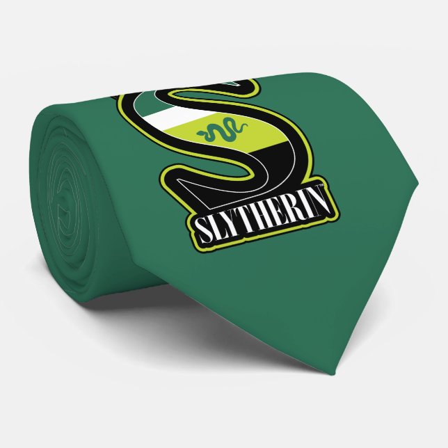 HARRY POTTER™ | SLYTHERIN™ Athletic Badge Tie (Rolled)