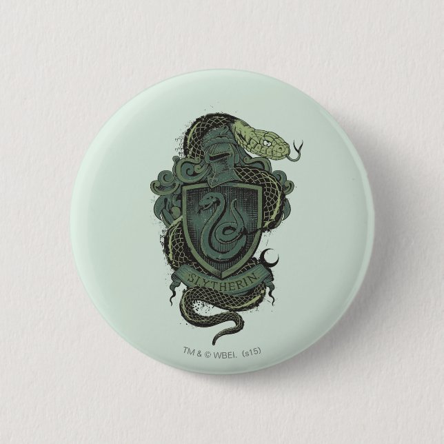 Harry Potter  | Slytherin Crest 6 Cm Round Badge (Front)