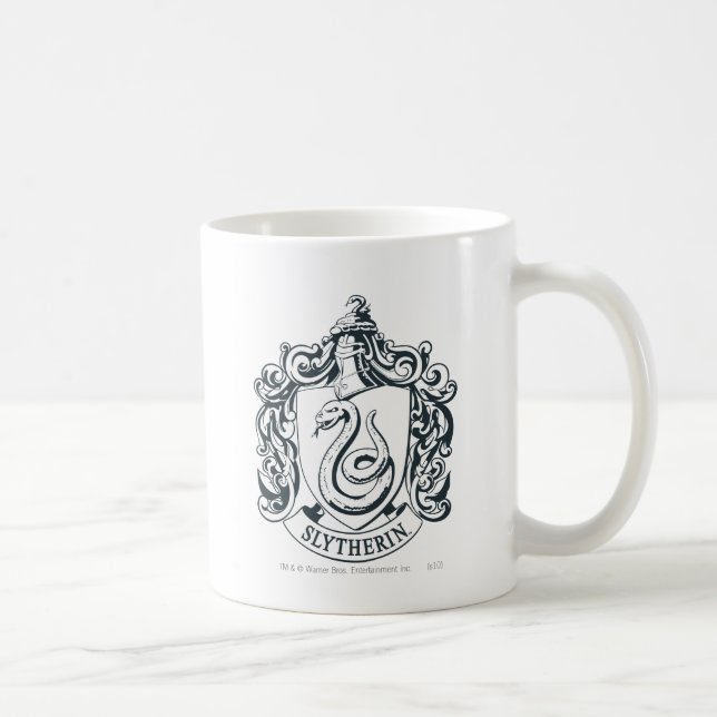 Harry Potter | Slytherin Crest - Black and White Coffee Mug (Right)