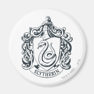 Harry Potter   Slytherin Crest - Black and White Magnet