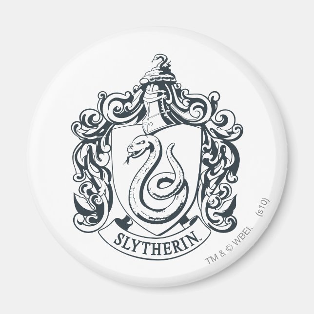 Harry Potter | Slytherin Crest - Black and White Magnet (Front)