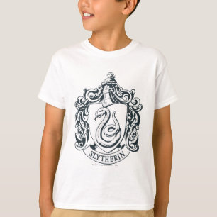 Harry Potter Slytherin Crest - Black and White T-Shirt
