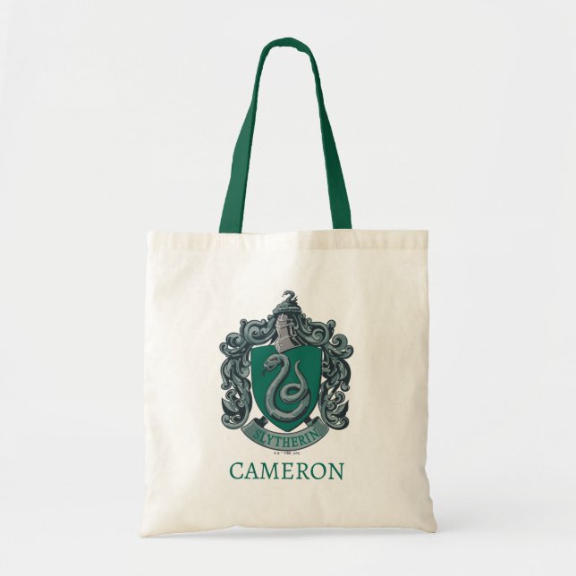 Harry Potter | Slytherin Crest Green Large Tote Ba Bag (Front)