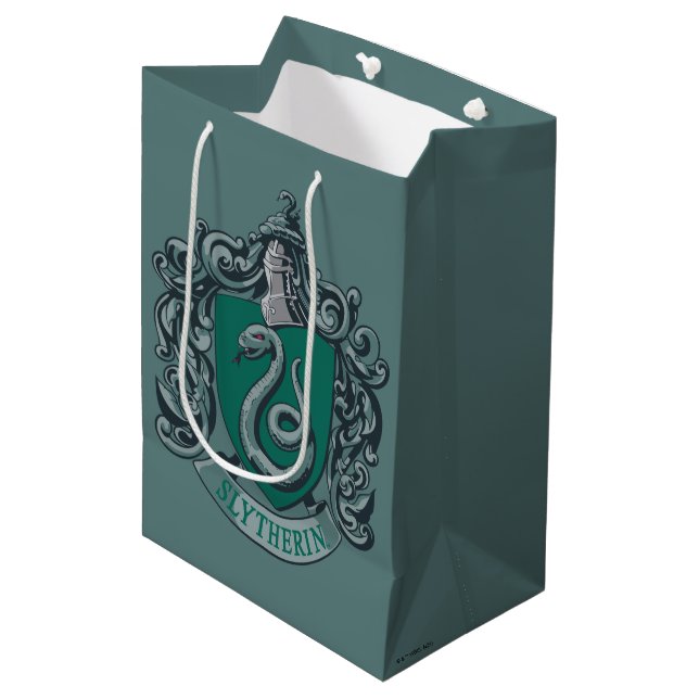Harry Potter | Slytherin Crest Green Medium Gift Bag (Front Angled)