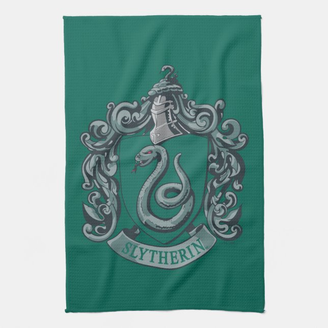 Harry Potter | Slytherin Crest Green Tea Towel (Vertical)