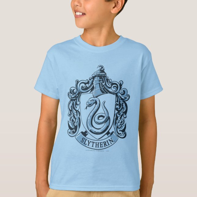 Harry Potter | Slytherin Crest - Ice Blue T-Shirt (Front)