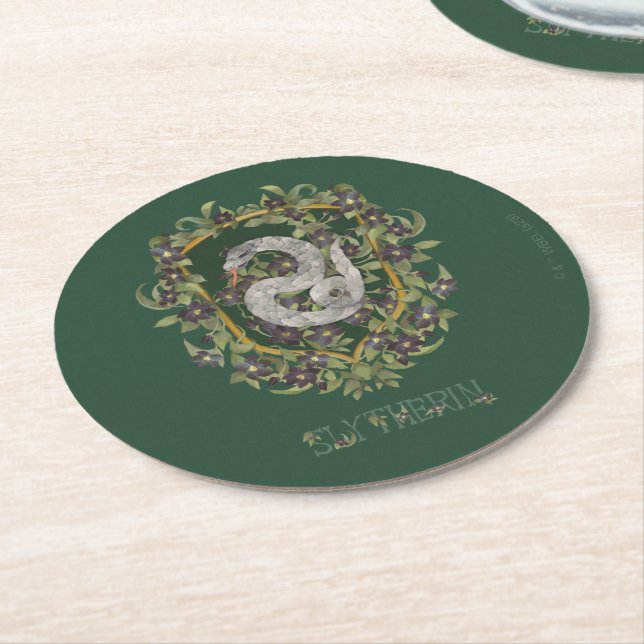 HARRY POTTER™ | SLYTHERIN™ Crest Round Paper Coaster (Angled)