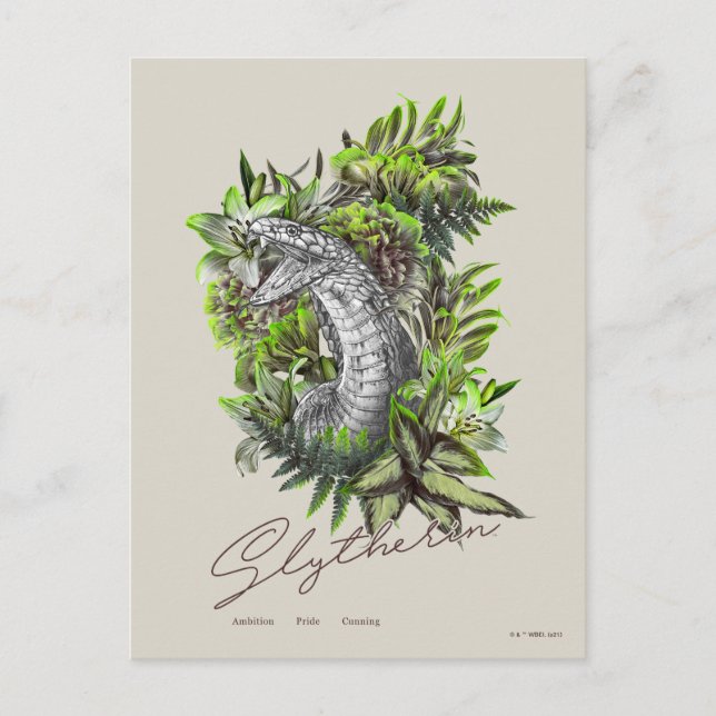 HARRY POTTER™ SLYTHERIN™  Floral Graphic Postcard (Front)
