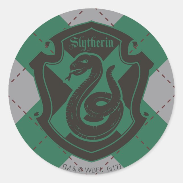 Harry Potter | Slytherin House Pride Crest Classic Round Sticker (Front)