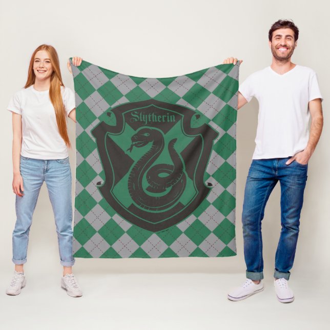 Harry Potter | Slytherin House Pride Crest Fleece Blanket (In Situ)