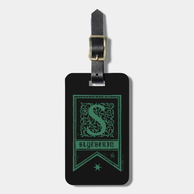 Harry Potter | Slytherin Monogram Banner Luggage Tag (Front Vertical)