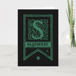 Harry Potter   Slytherin Monogram Banner Note Card