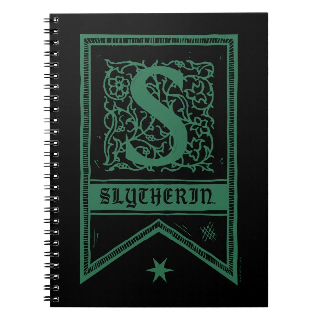 Harry Potter | Slytherin Monogram Banner Spiral Notebook (Front)