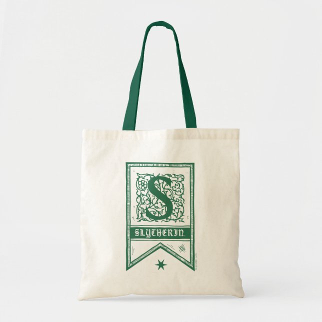 Harry Potter | Slytherin Monogram Banner Tote Bag (Front)
