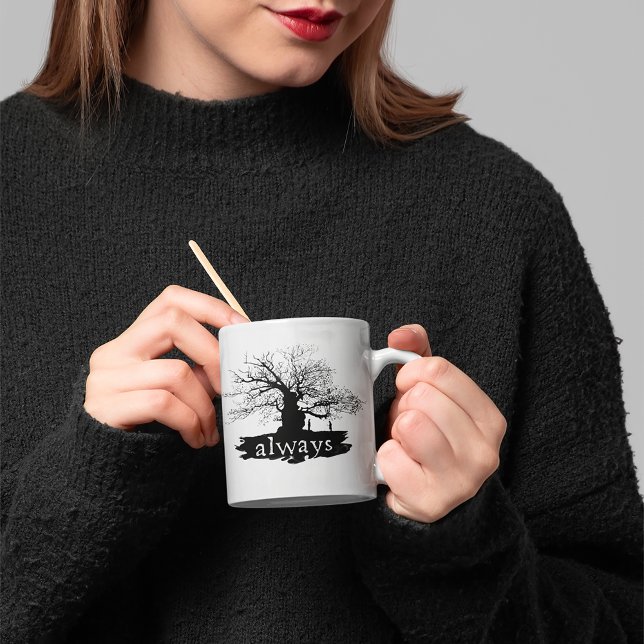 Harry Potter Spell | Always Quote Silhouette Coffee Mug (Person holding mug)