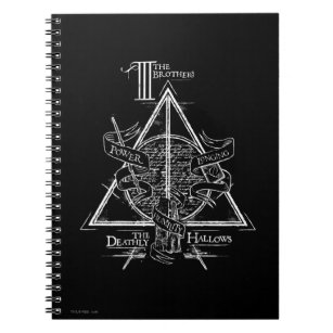 Harry Potter Spell   DEATHLY HALLOWS Graphic Spiral Notebook