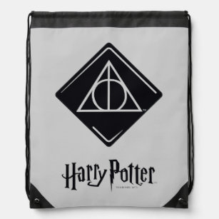 Harry Potter Spell   Deathly Hallows Icon Drawstring Bag