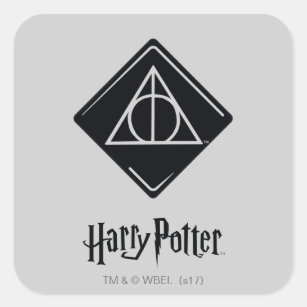 Harry Potter Spell   Deathly Hallows Icon Square Sticker
