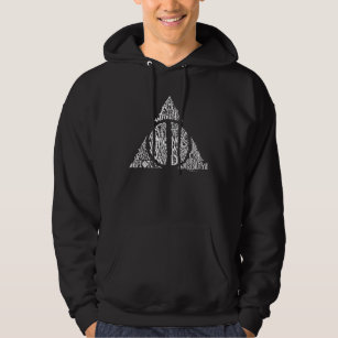 Harry Potter Spell   DEATHLY HALLOWS Typography Gr Hoodie