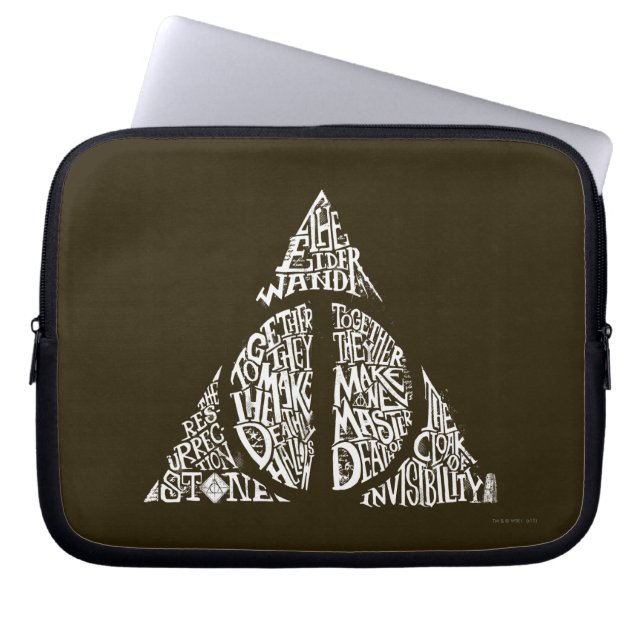 Harry Potter Spell | DEATHLY HALLOWS Typography Gr Laptop Sleeve (Front)