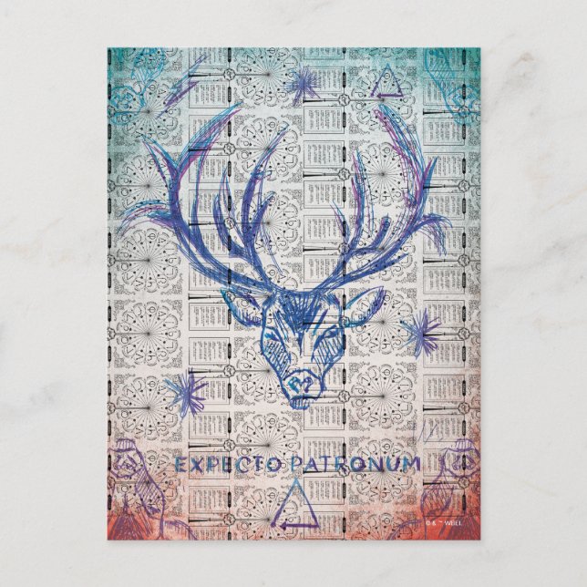 Harry Potter Spell | EXPECTO PATRONUM™Stag Sketch Postcard (Front)