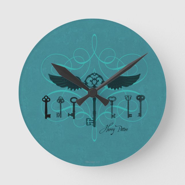 Harry Potter Spell | Flying Keys Round Clock (Front)