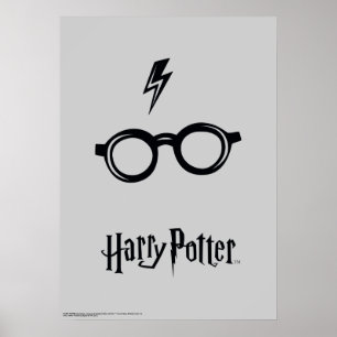 Harry Potter Spell   Lightning Scar and Glasses Poster