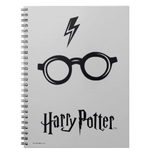 Harry Potter Spell Lightning Scar and Glasses Spiral Notebook