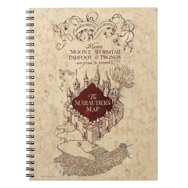 Harry Potter Spell | Marauder's Map Spiral Notebook (Front)