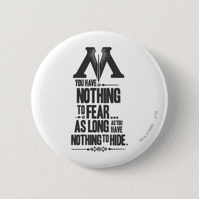 Harry Potter Spell | Ministry of Magic Propaganda 6 Cm Round Badge (Front)