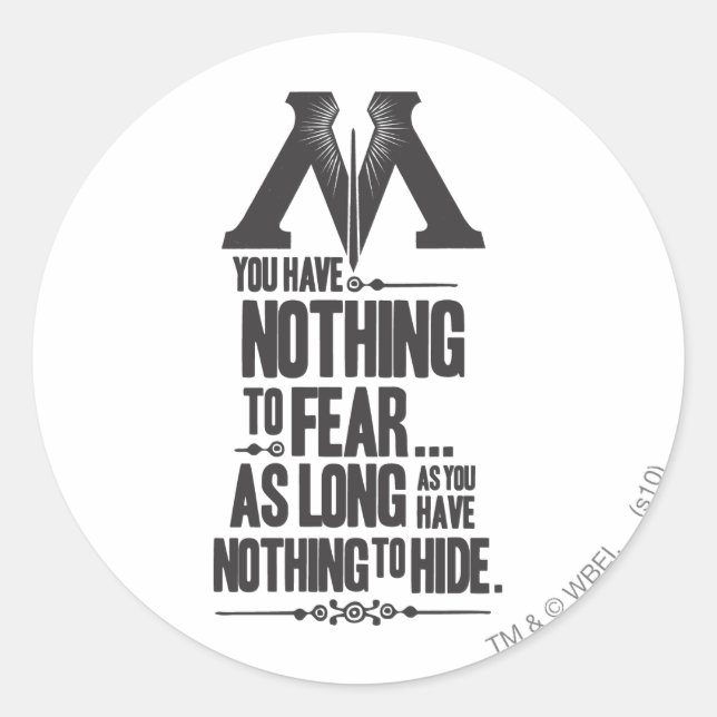 Harry Potter Spell | Ministry of Magic Propaganda Classic Round Sticker (Front)