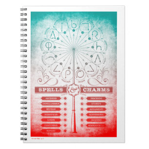 Harry Potter Spell   Wand Instruction Chart Spiral Notebook
