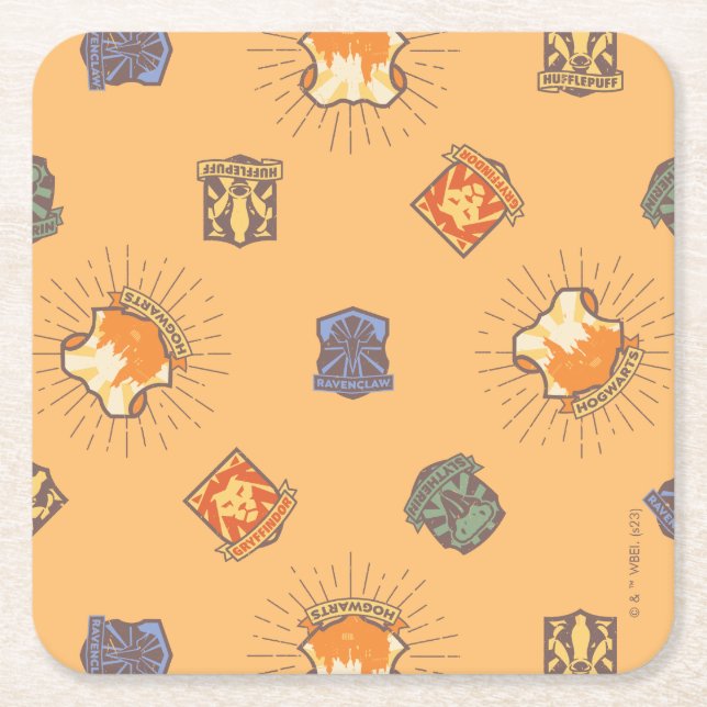 HARRY POTTER™ | Summer Magic HOGWARTS™ Pattern Square Paper Coaster (Front)