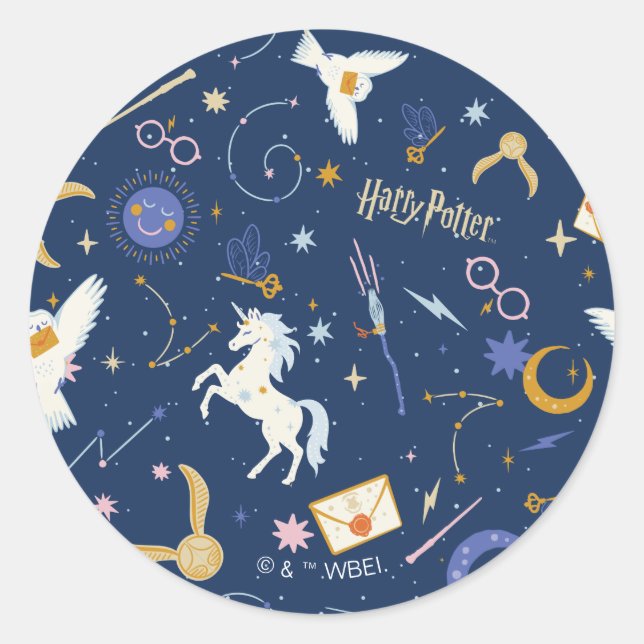 HARRY POTTER™ Summer Solstice Icon Pattern Classic Round Sticker (Front)