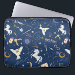 HARRY POTTER™ Summer Solstice Icon Pattern Laptop Sleeve<br><div class="desc">Dive into a starry night of wizarding wonder with this enchanting magical icons pattern. Set against a deep midnight-blue background, this all-over print features a delightful mix of floating letters, golden snitches, wands, glasses, constellations, moons, lightning bolts, unicorns, and soaring owls. The celestial details and scattered sparkles create a dreamy,...</div>