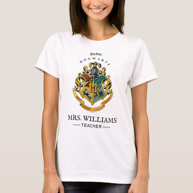 Harry Potter Teacher | Hogwarts Crest - Full Colou T-Shirt (Front)