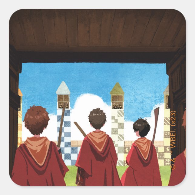 HARRY POTTER™ & the GRYFFINDOR™ QUIDDITCH™ Team Square Sticker (Front)