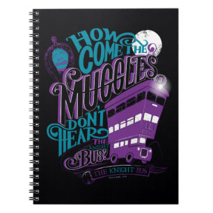 Harry Potter   The Knight Bus Typography Graphic Spiral Notebook