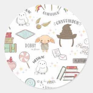 HARRY POTTER™ Tiny Magic Pattern Classic Round Sticker