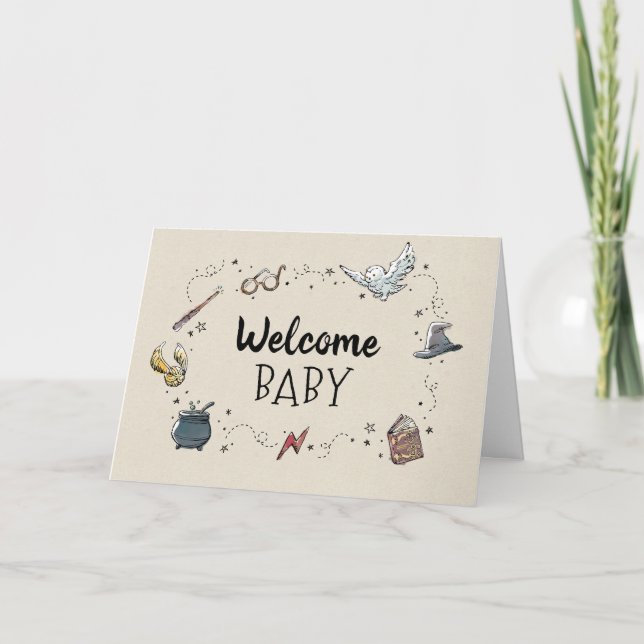 HARRY POTTER™ Welcome Baby Congratulations Card (Front)