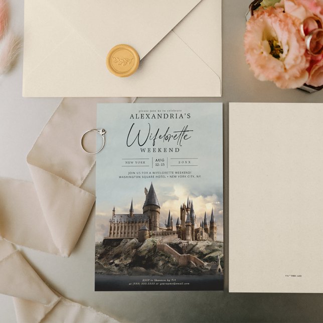 Harry Potter | Wifelorette Bachelorette Party Invi Invitation (Invitation on table)