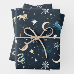 Harry Potter   Winter Constellation Pattern Wrapping Paper Sheet