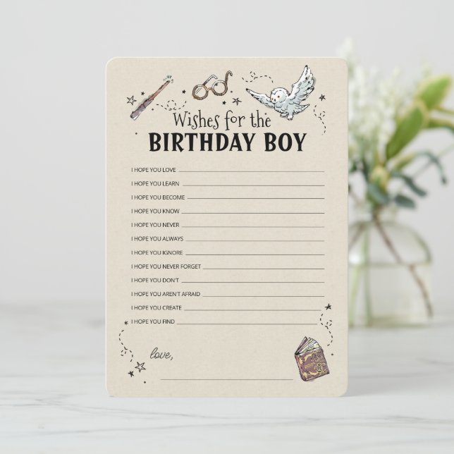 Harry Potter - Wishes for the Birthday Boy Invitation (Standing Front)