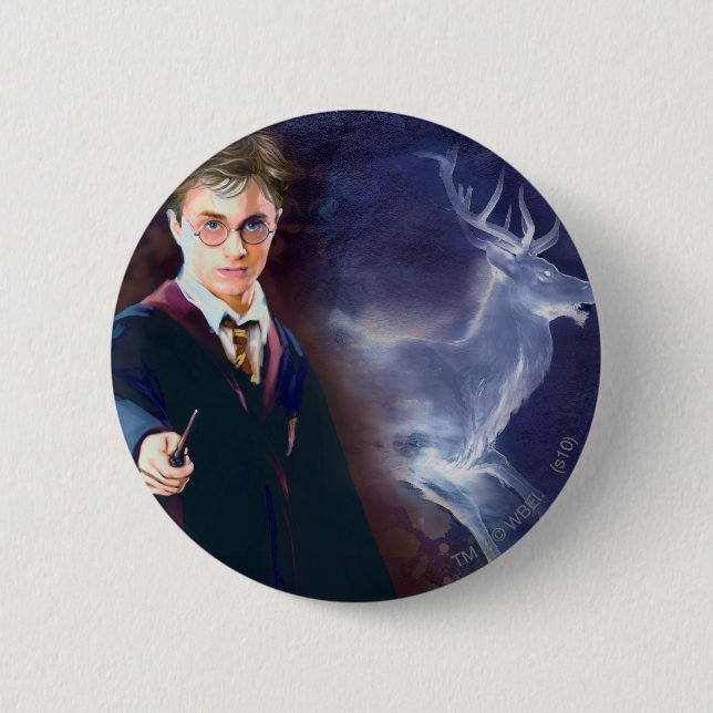 Harry Potter's Stag Patronus 6 Cm Round Badge (Front)