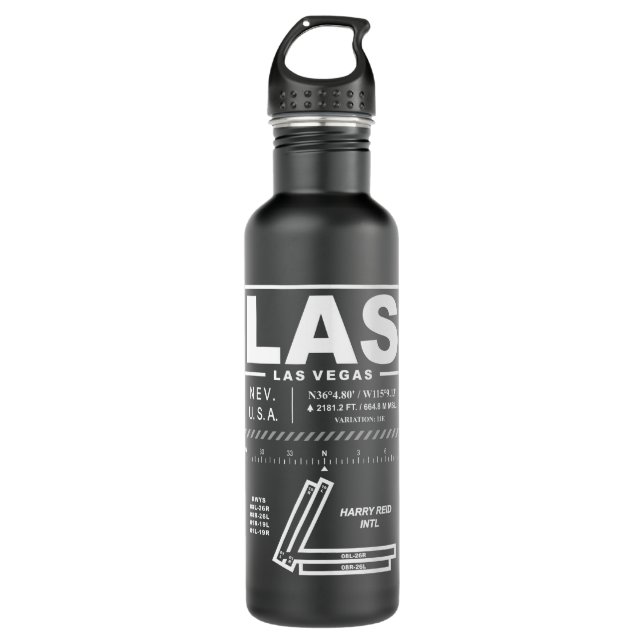 Harry Reid International Airport LAS 710 Ml Water Bottle (Front)